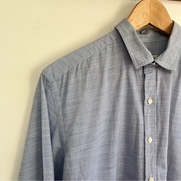 Oliver Spencer Shirt Size 15.5" Blue Long Sleeve Button Cuff 100% Cotton - Picture 2 of 9